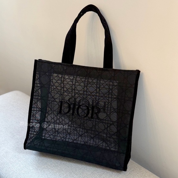 Dior Black Mesh Tote Bag - Picture 9 of 11